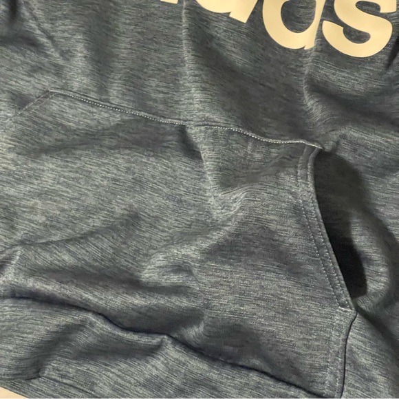 Adidas Hoodie Boys Small Gray Lightweight Athletic Activewear Pullover Casual - Picture 4 of 6
